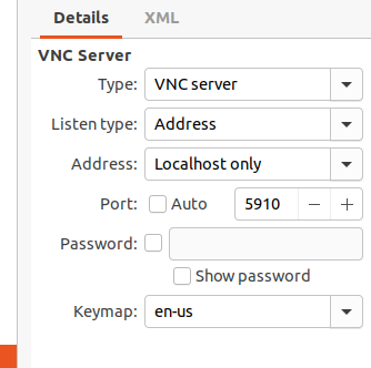 KVMで利用するモニターをVNC serverへと変更する